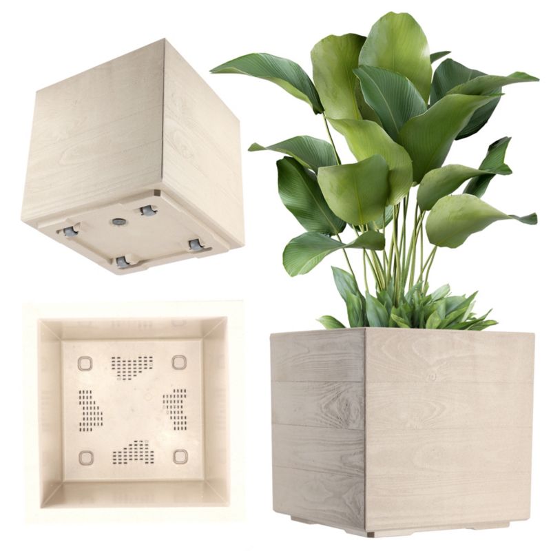 Doniczka KADAX Donica Na Kółkach Eko 40x40cm Jasny Brąz 1szt.