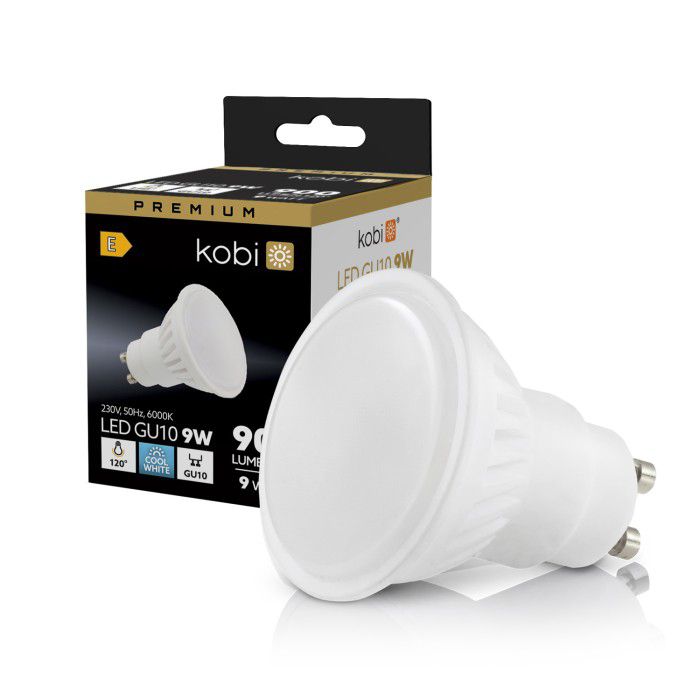 Żarówka LED GU10 9W Kobi Premium barwa zimna 6000k 5szt.