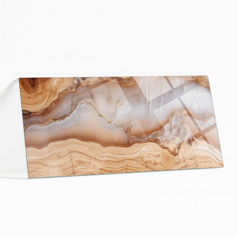 Blat Szklany z Nadrukiem Wallfluent 125x50 cm Drewno z żywicznymi akcentami 1 szt.