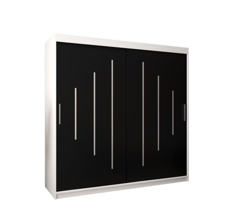 Szafa przesuwna Garderoba Abiks YORK 200 biały/czarny 1 szt.