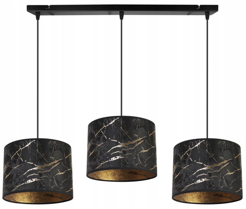 Lampa sufitowa wisząca Light Home LH Werona 3x E27 60W czarny/złoty 1szt.