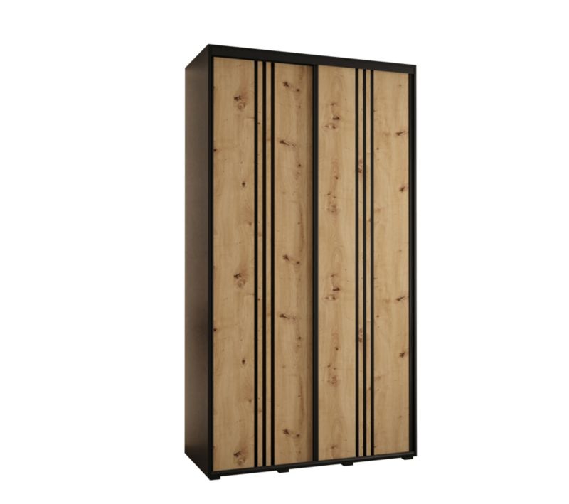 Szafa przesuwna Abiks DAVOS 6 wysoka szer.140cm gł.60cm czarny/artisan/czarny 1szt.