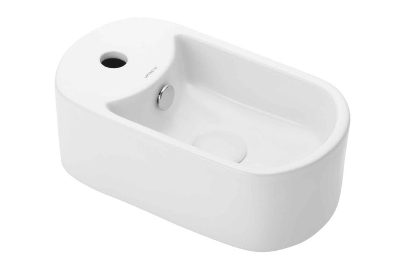 Umywalka nablatowa Uptrend Cute 40,6x23,5 cm prostokątna biała z otworem na baterię 1 szt.