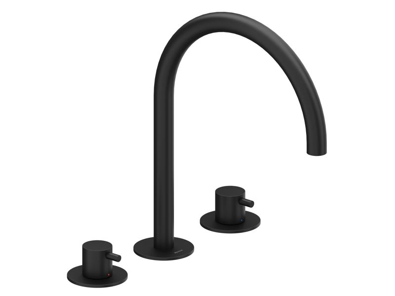 Bateria umywalkowa Ravak stojąca Espirit ES 018.20BLM 3-otworowa 270 mm bez korka, czarny mat 1 szt