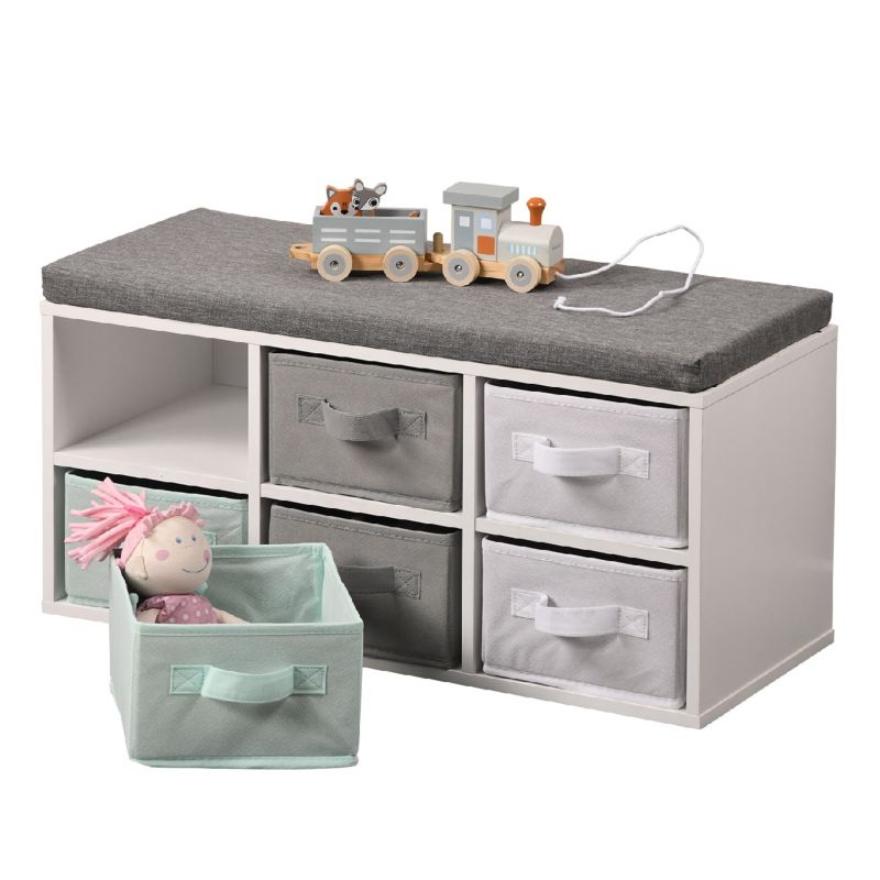 Ławka Dziecięca z Pojemnikami KESPER Szara 68x30x33 cm 1 szt.