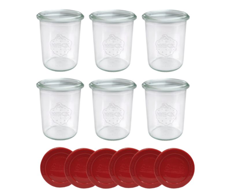 Słoiki MODO24 Weck 160 ml fi 60 mold z silikonowymi wiekami 6 kpl.