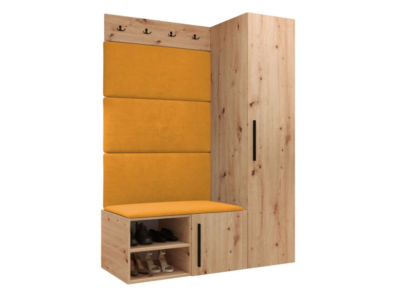 Garderoba MIRJAN 24 Medi II dąb artisan + żółty 1 kpl.