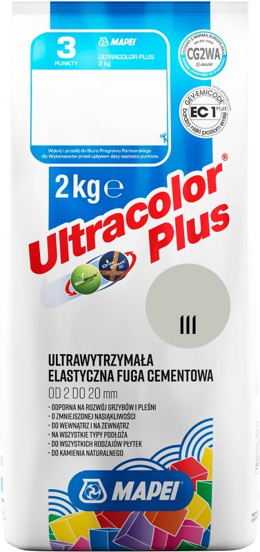 Fuga elastyczna Mapei Ultracolor Plus 111 srebrna 2 kg