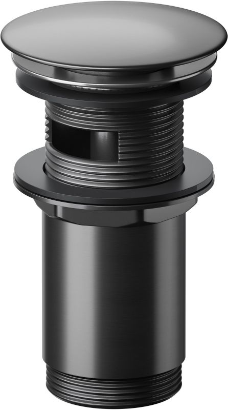 Korek umywalkowy Cersanit Zen klik-klak gun metal, okrągły, z przelewem, 1 szt.