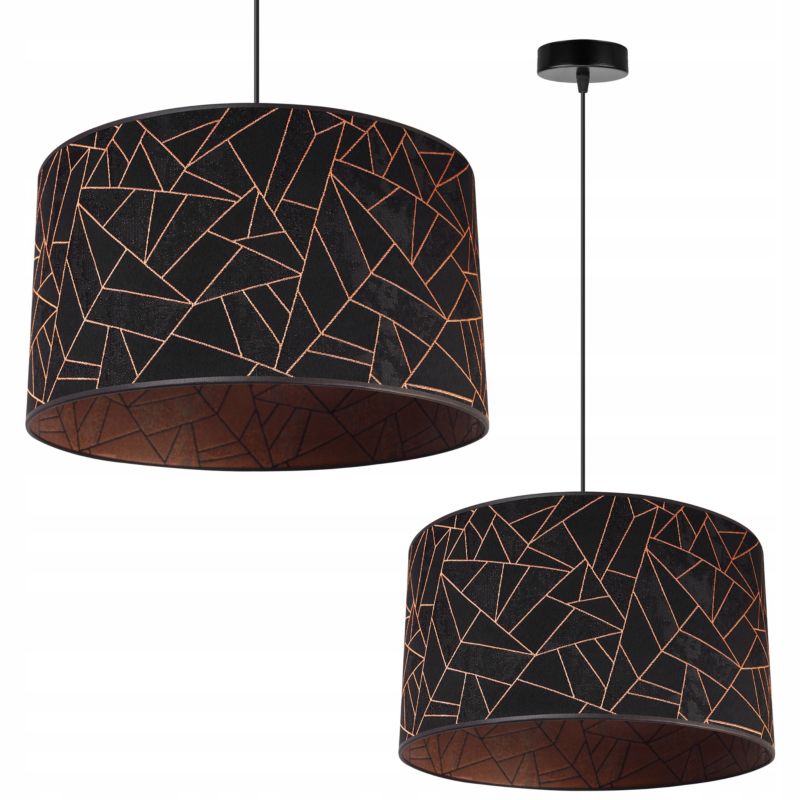 Lampa sufitowa wisząca Light Home LH Werona 1x E27 60W abażur 40cm miedź/czarny 1szt.