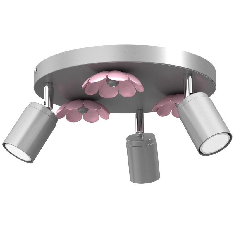 Lampa sufitowa Luminex Flower srebrno-różowa 3 x GU10 x 8W wym: 17 x 30 x 30 cm - 1 szt.