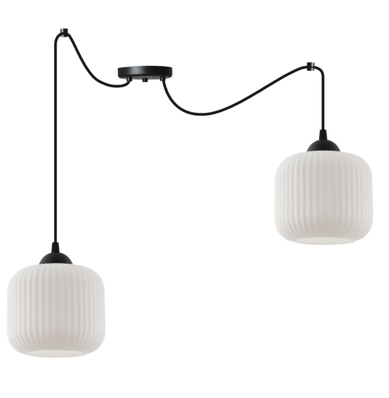 Lampa sufitowa wisząca Light Home LH Riffle Pająk Walec 2x E27 60W czarny 1szt.