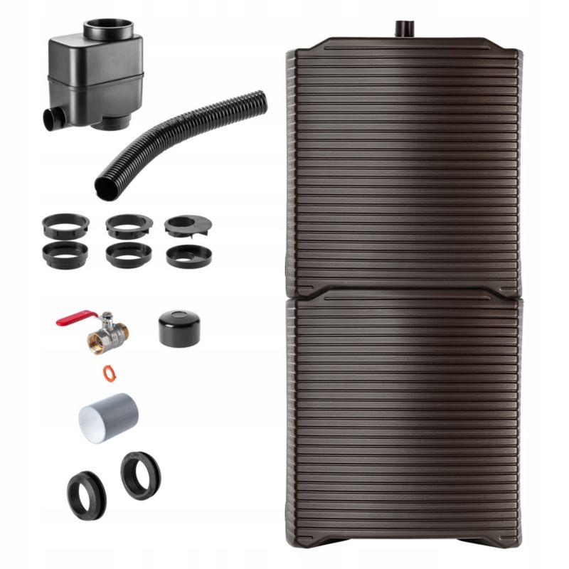 Zbiornik Na Deszczówkę KADAX 250L Wodę Deszcz Beczka Plastikowa modułowy Zestaw 1szt.