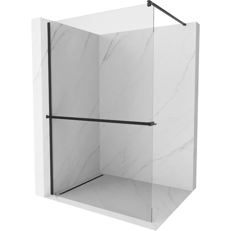 Ścianka prysznicowa Mexen Kioto+ transparent czarna 75x200 800-075-121-70-00 1 szt.