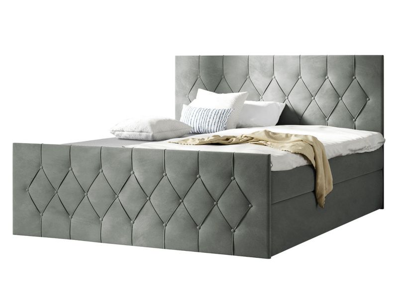 Łóżko kontynentalne MIRJAN 24 Sky Lux 200x200 jasny szary 1 szt.