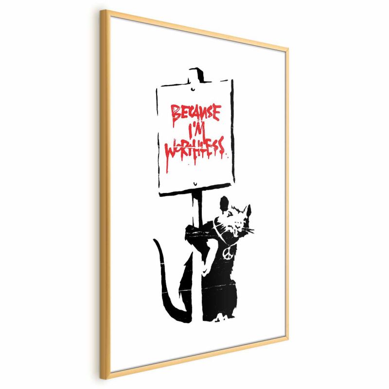 Plakat Artgeist Worthless 60x90 cm z ramą złotą 1 szt