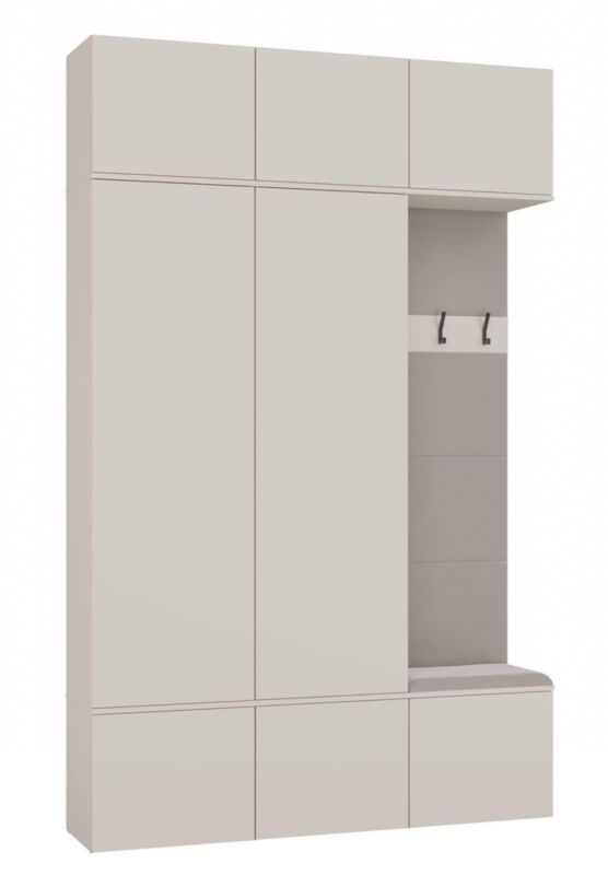 Garderoba Topeshop HAGA III 2Sz1W KASZMIR BEŻ 2x Szafa + Wieszak 238x150x35 cm 1 szt.