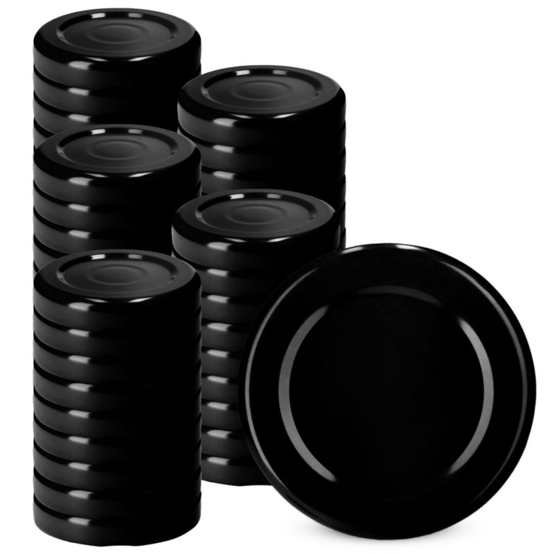 Zakrętki Do Słoików KADAX Butelek Nakrętka Wieczko Wieczka Fi38 3 Zaczepy Czarny 50 szt.