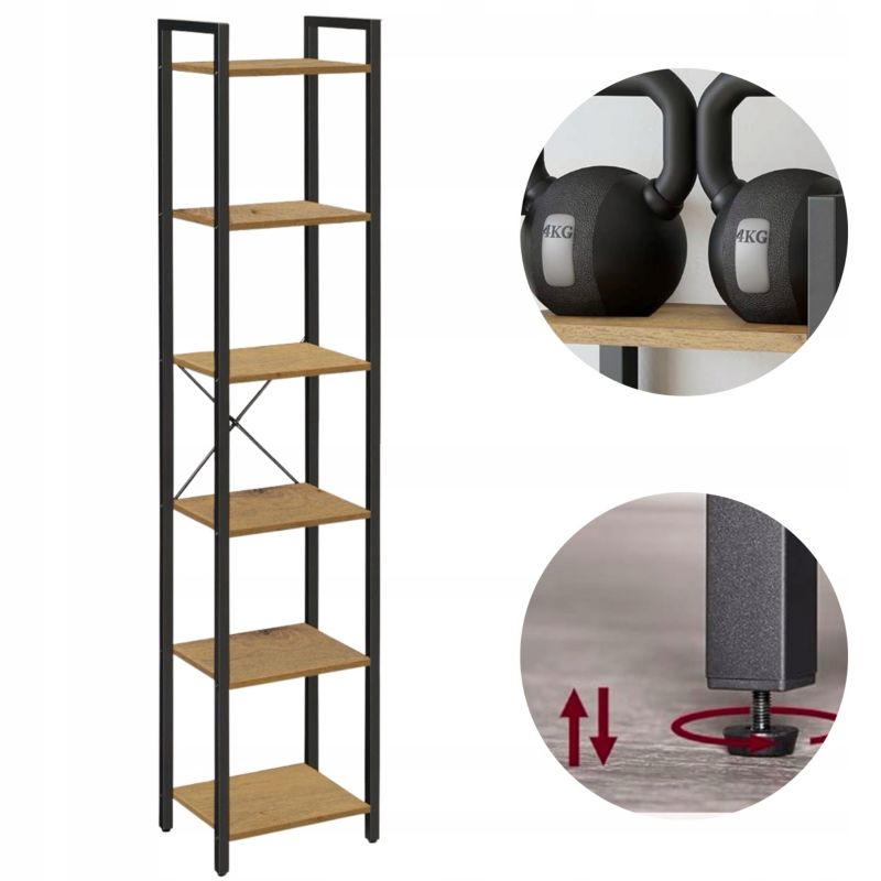 Regał stojący Matkam słupek szafka vintage artisan-czarny 1 szt.