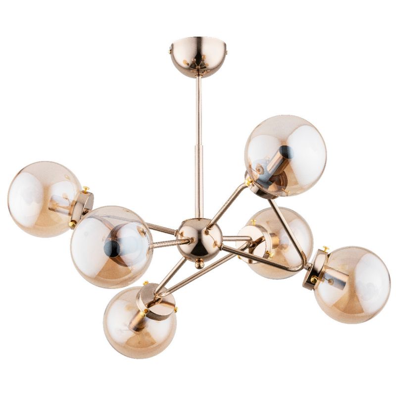 Lampa wisząca Alfa Trymer 0734 złoto-bursztynowy nowoczesna 6xE14 x 10W 1 szt.