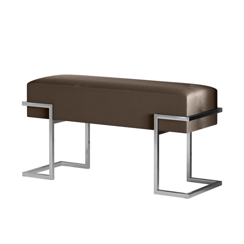 Ławka tapicerowana Bettso Cely 100 cm do przedpokoju na chromowanym stelażu szarobrązowy 1szt.