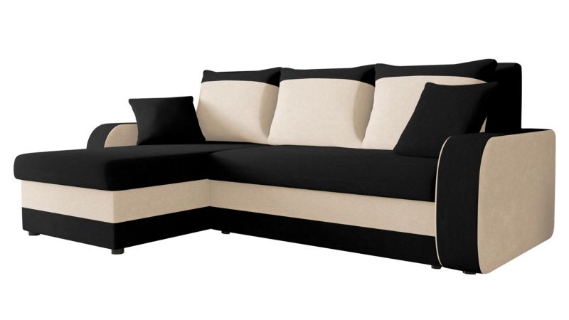 Narożnik z funkcją spania MIRJAN 24 Kris czarny/kremowy/czarny 1 szt.