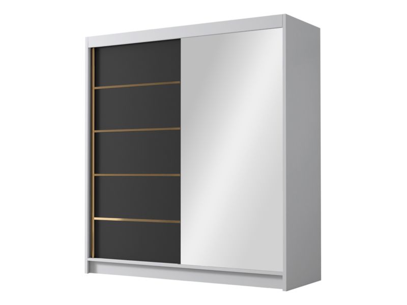 Szafa MIRJAN 24 z lustrem Bali III 180 biały/czarny 1 szt.