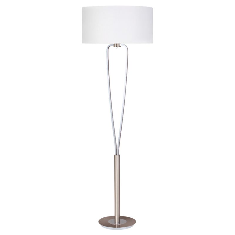 Lampa podłogowa stojąca Trio Paris srebrno-biała 1 x E27 x 20W wym: 160 x 50 x 50 cm - 1 szt.