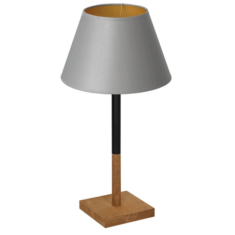 Lampa stołowa Luminex Table Lamps czarno-szaro-drewniana drewniana 1 x E27 x 15W IP20 wym: 56 x 30 x 30 cm drewno - 1 szt.