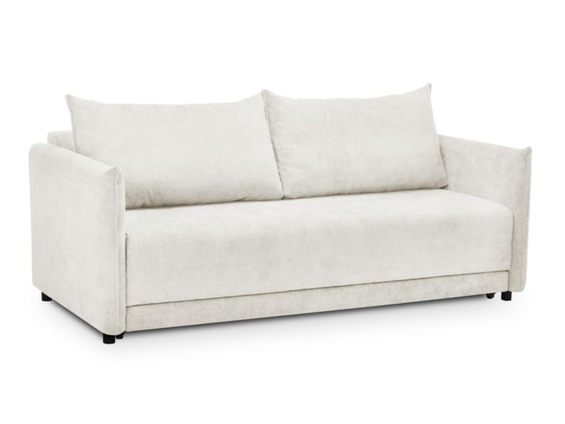 Kanapa 3-osobowa z funkcją spania LaMiaSofa SPEDINO z tkaniny szenilowej 207x95 cm biały 1 szt.