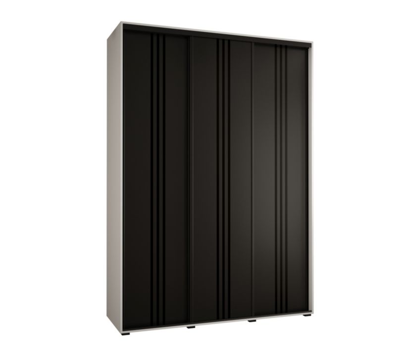 Szafa przesuwna Abiks DAVOS 6 wysoka szer.180cm gł.45cm biały/czarny/czarny 1szt.