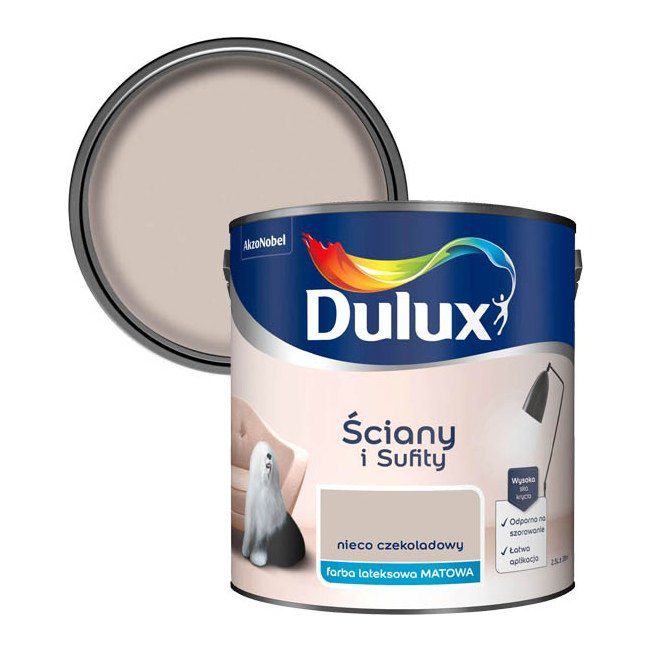 Farba Dulux Ściany i Sufity nieco czekoladowy 2,5 l