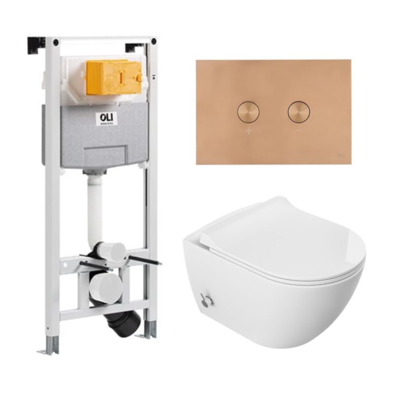 Zestaw WC Viba miska wisząca stelaż podtynkowy przycisk 1szt