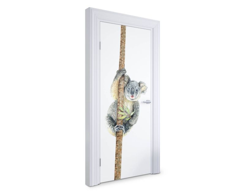 Samoprzylepna naklejka na drzwi Wallfluent 85x205 cm Koala na drzewie 1 szt.