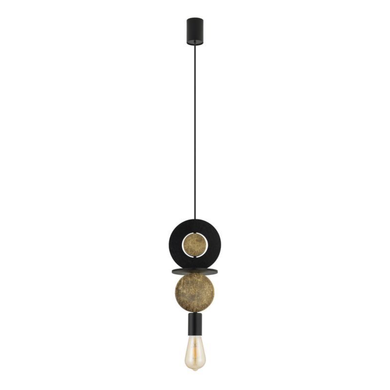 Lampa wisząca Nowodvorski Lighting Drops Wood E 1775 czarno-złota dekoracyjna 1xE27 x 25W 1 szt.