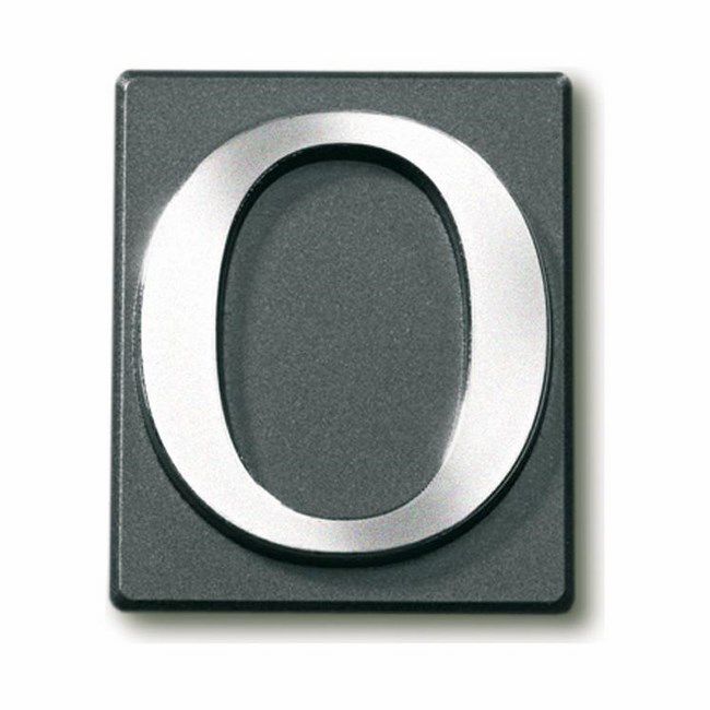 Cyfra 0 samoprzylepna 4 x 4,7 cm PCV grafitowa