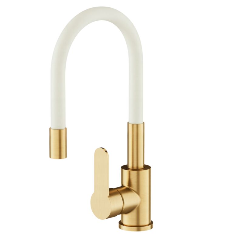 Bateria Kuchenna Stojąca Elastyczna Granitan Grado Złoto Szczotkowane Kran Do Kuchni 1 szt.