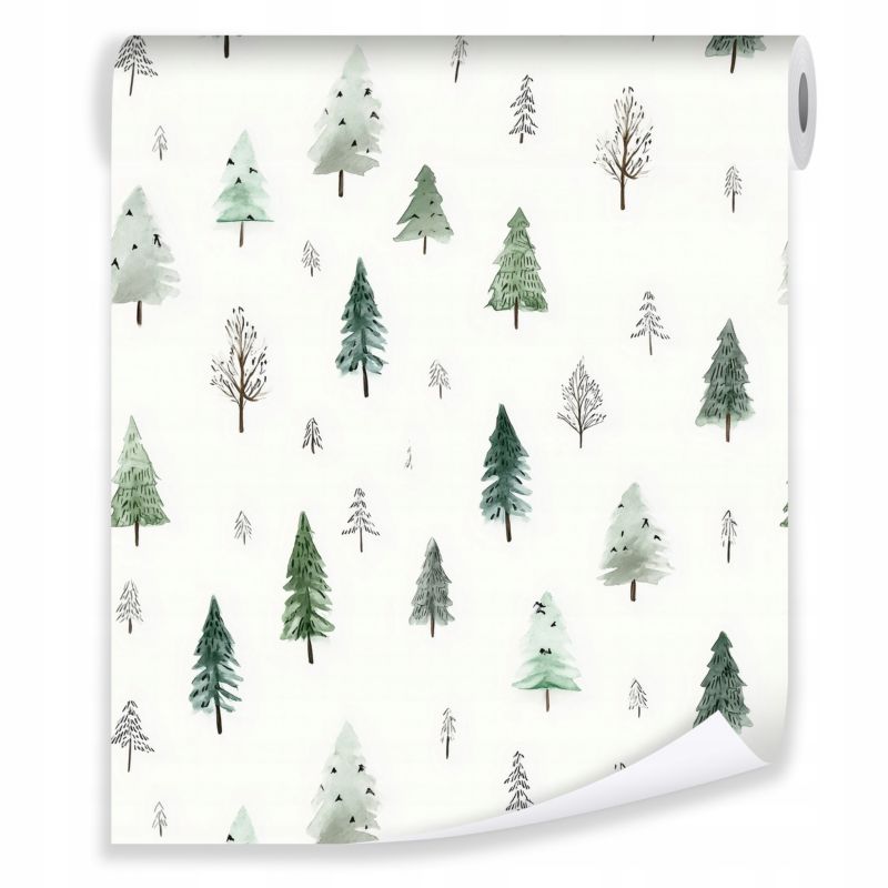 Tapeta WALLARENA Do Sypialni Salonu Na Flizelinie Drzewa Choinki Las Zielony 50x1000 cm T15800VE 1 szt.