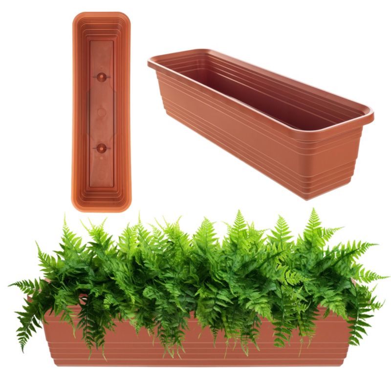 Doniczka KADAX Skrzynka Balkonowa Donica 80cm Ceglasta Skrzynia Na Kwiaty 1szt.