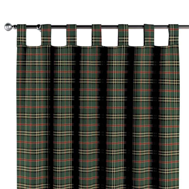 Zasłona na szelkach 1 szt. 130 x 245 cm Dekoria zielono-czerwona kratka 1 szt.