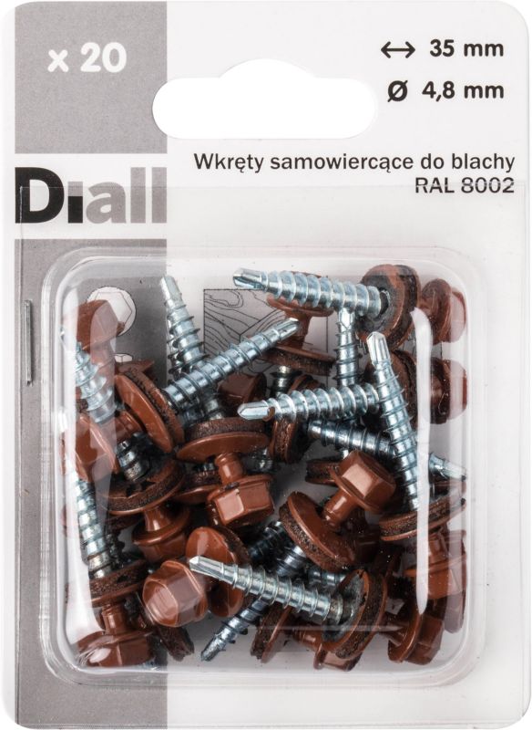 Wkręt samowiercący Diall OD 4,8 x 35 mm brązowy 20 szt.