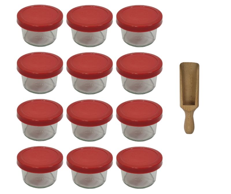 Słoiki MODO24 Weck 200 ml fi 80 mold silikonowe wieka miarka 12 kpl.