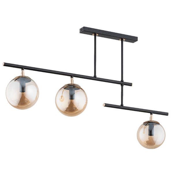 Lampa sufitowa wisząca Alfa Nosca 0321 czarna-stare złoto industrialna 3xE14 x 10W 1 szt.