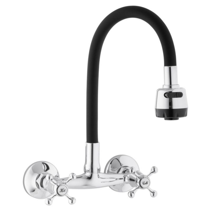 Bateria kuchenna HABA- Yoka Home ścienna elastyczna wylewka czarna - 1 szt.