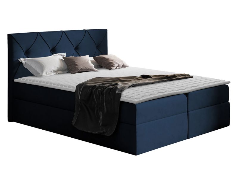 Łóżko kontynentalne MIRJAN 24 Crystal 180x200 granatowy 1 szt.