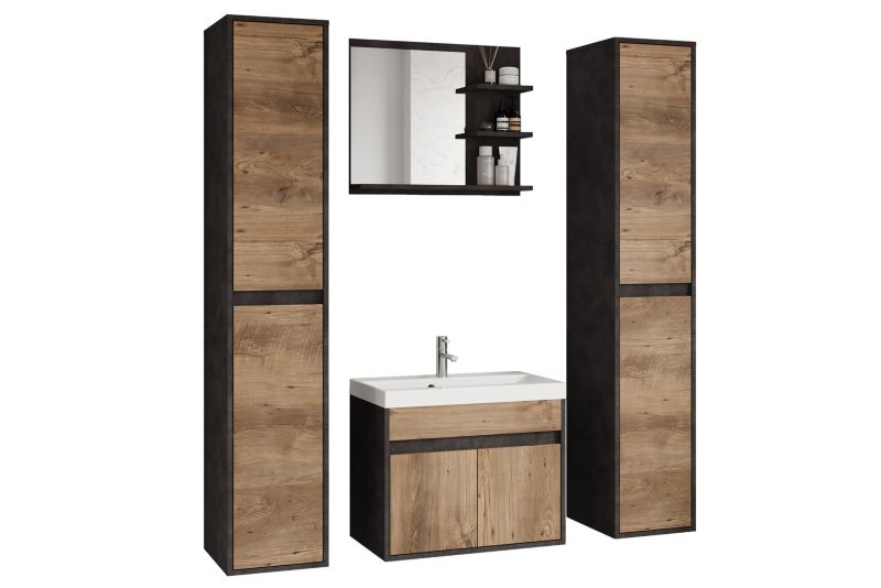 Zestaw mebli łazienkowych MINIO go for it CAPRI XL matera/kasztan wrocławski 1 kpl.
