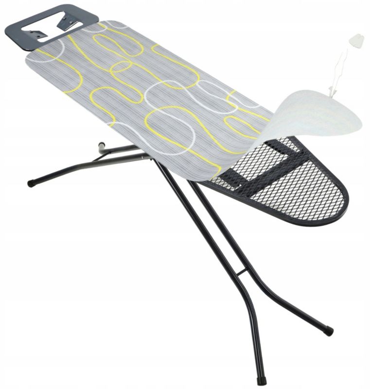 Pokrowiec KADAX na deskę do prasowania 127x47cm naciągany materiałowy, szaro-żółty, 1 szt.