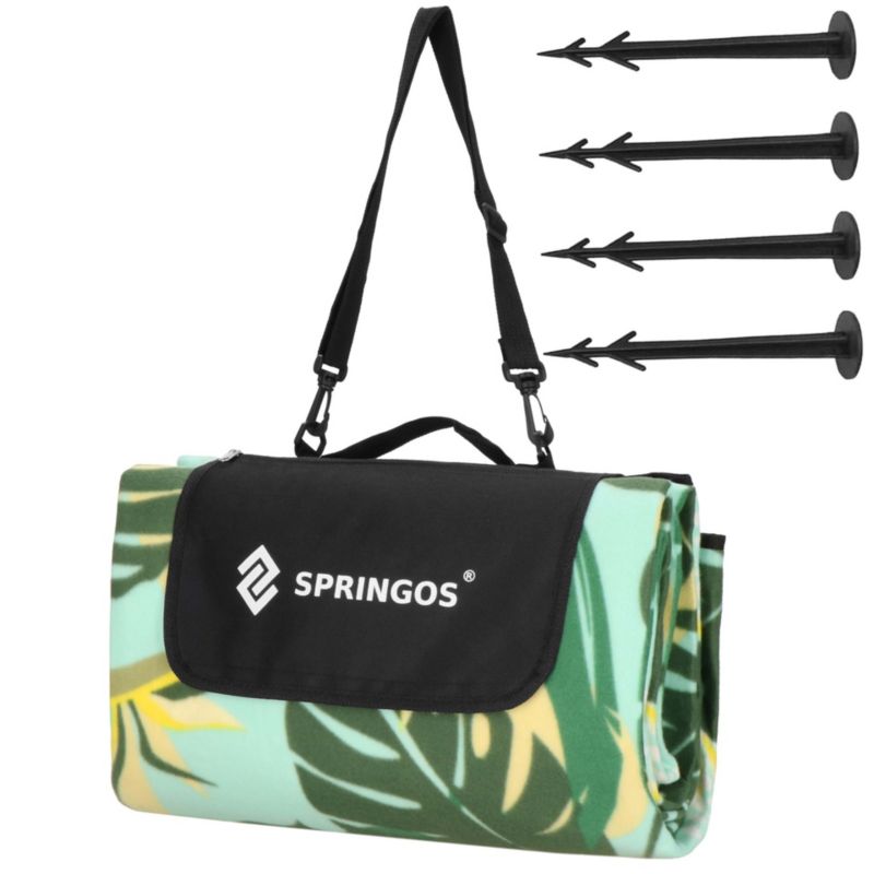 Koc plażowy Springos 200x200 cm na piknik biwak kemping składana mata z izolacją 1 szt