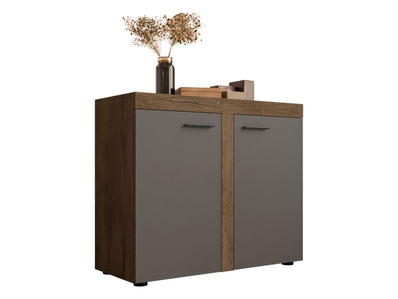 Komoda MIRJAN 24 Rumba 2F dąb lefkas + grafit 1 szt.