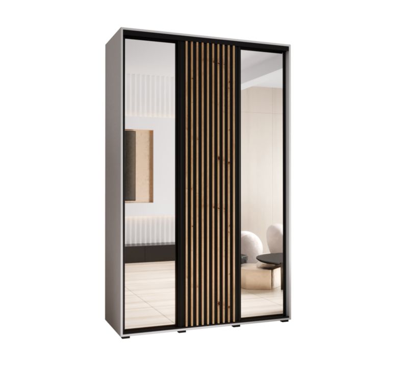 Szafa przesuwna Garderoba Abiks LANKO 2 160 gł. 45 biały/czarny 1 szt.